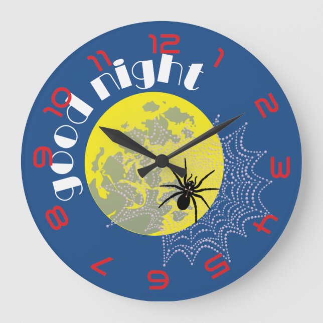 Kreuzspinne im Netz Large Clock (Front)