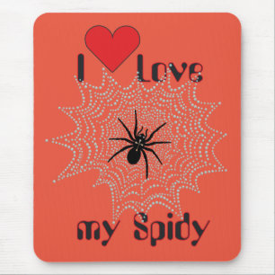 Kreuzspinne im Netz Mouse Mat