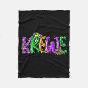 Krewe Fleur De Lis Mardi Gras For Men Women Kids B Fleece Blanket