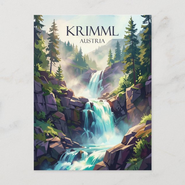Krimml Waterfalls Austria Postcard (Front)