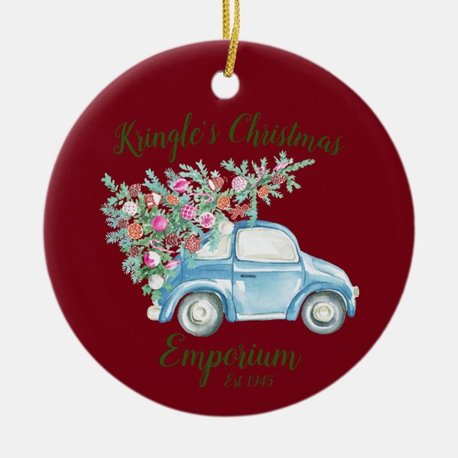 Kringle's Christmas Emporium Ceramic Tree Decoration (Front)