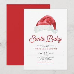 KRIS Cute and Modern Santa Baby Shower Invitation