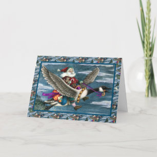 KRIS KRINGLE AND TOYS ON CANADIAN GOOSE CHRISTMAS HOLIDAY CARD