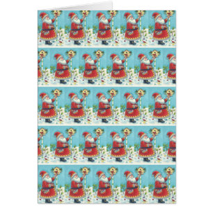 KRIS KRINGLE & CARDINAL CHRISTMAS GREETING CARD B