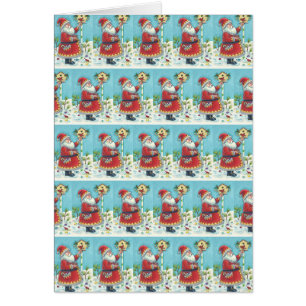 KRIS KRINGLE & CARDINAL CHRISTMAS GREETING CARD B