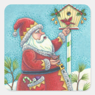 KRIS KRINGLE & CARDINALS CHRISTMAS SANTA STICKERS