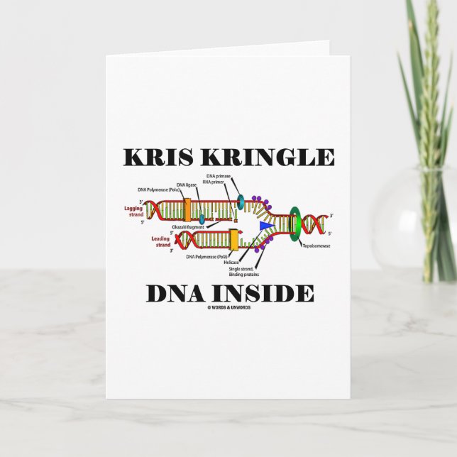 Kris Kringle DNA Inside (DNA Replication) Holiday Card (Front)