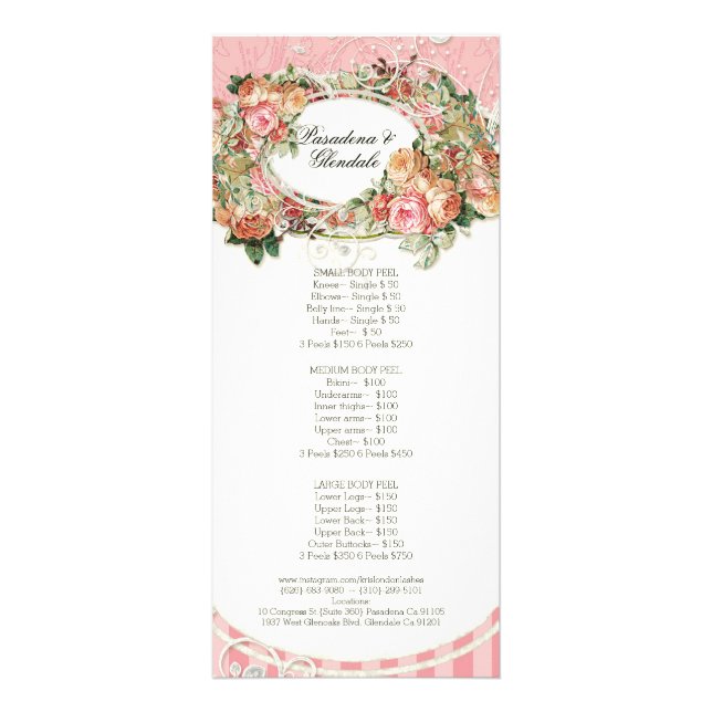 Kris London Beauty - Baroque English Rose Floral Rack Card (Back)