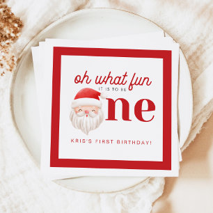 KRIS Oh What Fun To Be One 1st Birthday Invitation Napkin