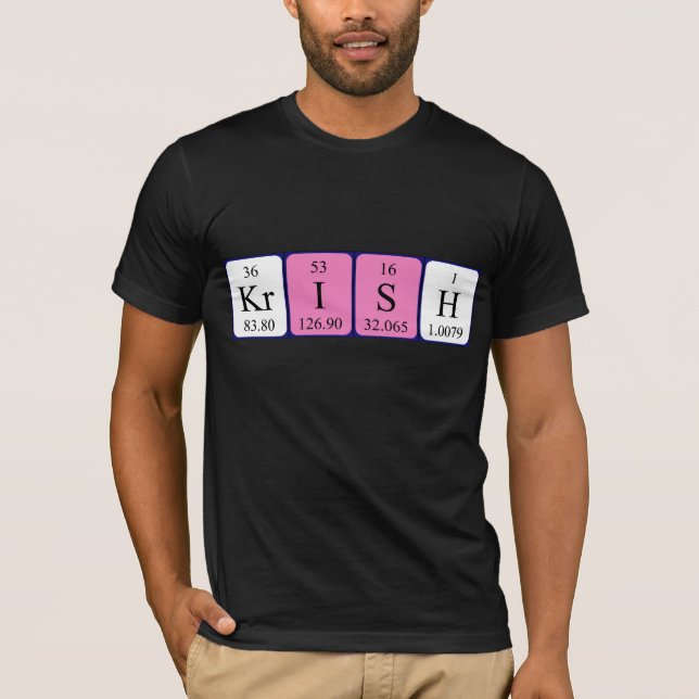 Krish periodic table name shirt (Front)