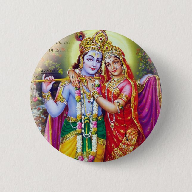 Krishna 6 Cm Round Badge (Front)