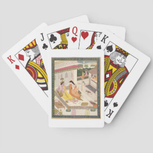 Krishna and Radha on a bed in a Mogul palace, Punj Playing Cards