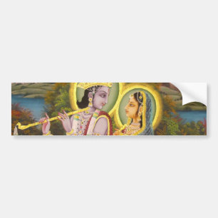 Krishna and Radha on lotus Bumper Sticker