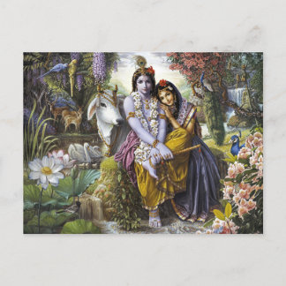 Krishna and Radha postcard