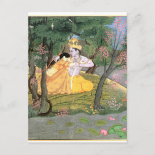Krishna and Radha Postcard