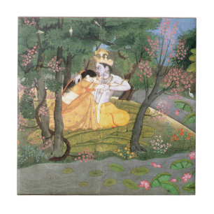 Krishna and Radha Tile