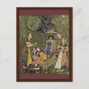 Krishna And The Girls By Indischer Maler Um 1710 ( Postcard