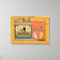 Krishna arriving at Radha's house, illustration fr