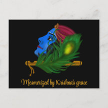 Krishna cards Beautiful blue Krishna art postcards