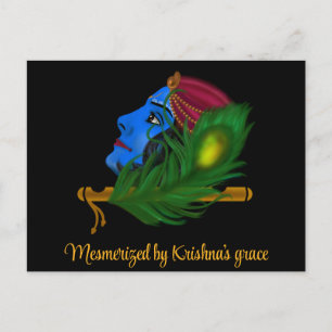 Krishna cards Beautiful blue Krishna art postcards