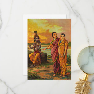 Krishna declaring his love for Radha by Raja Ravi Thank You Card