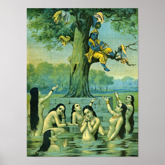 Krishna Leela by Raja Ravi Varma Poster (Front)