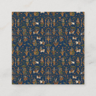 Krishna Pattern Square Business Card