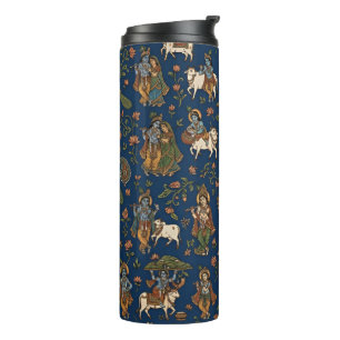 Krishna Pattern Thermal Tumbler