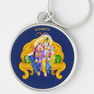 Krishna Radha Vigneshwara Psychedelic Hinduism Key Ring