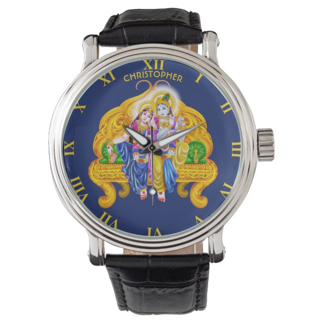 Krishna Radha Vigneshwara Psychedelic Hinduism Watch (Front)