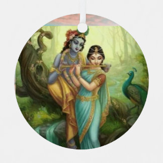 Krishna Radhey  Metal Tree Decoration