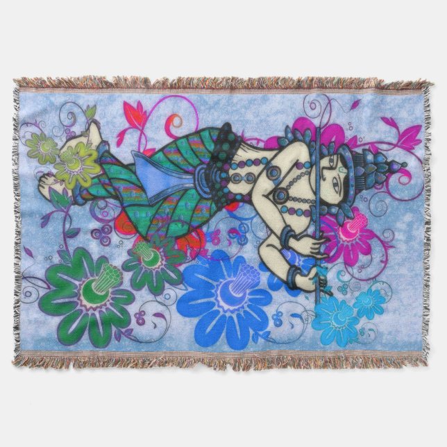 Krishna Rising Throw Blanket (Front)