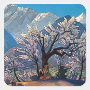 “Krishna - Spring in Kulu” by Nicholas Roerich Square Sticker