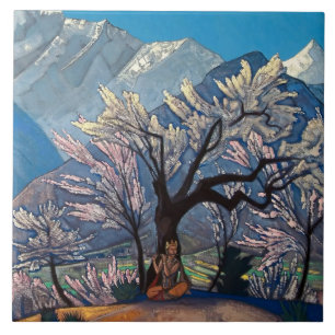 “Krishna - Spring in Kulu” by Nicholas Roerich Tile