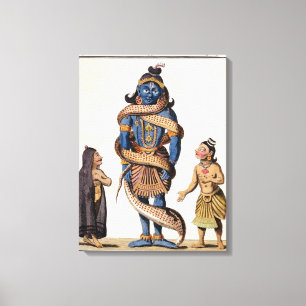 Krishna squeezed by the Kaliya Serpent, from 'Voya Canvas Print