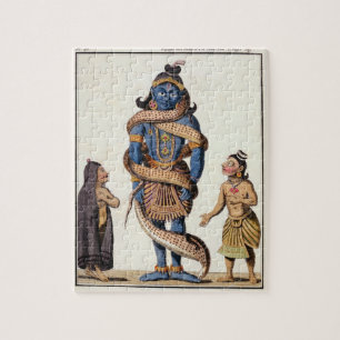 Krishna squeezed by the Kaliya Serpent, from 'Voya Jigsaw Puzzle
