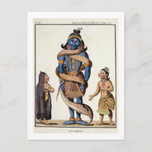 Krishna squeezed by the Kaliya Serpent, from 'Voya Postcard