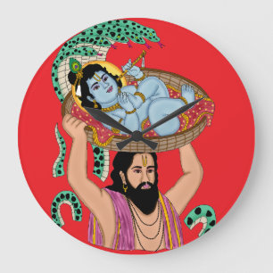 Krishna & Vasudeva Wall Clock