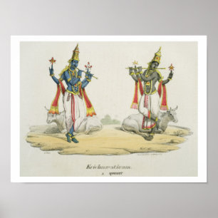 Krishna Venugopala, engraved by de Marlet and du B Poster