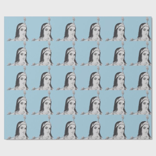 Krishna with Flute Wrapping Paper (Flat)