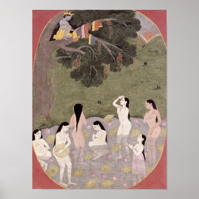 Krishna with the Cow Girls' clothes, Poster (Front)