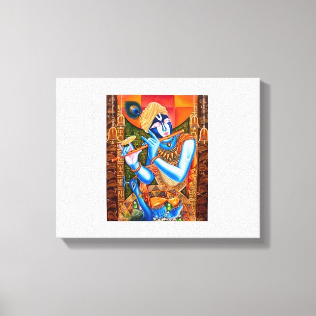 KRISHNA WITH THE FLUTE CANVAS PRINT (Front)