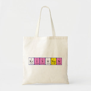 Krishnan periodic table name tote bag