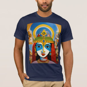 Krishna's Thired Eye-Combination of Multicolored T-Shirt