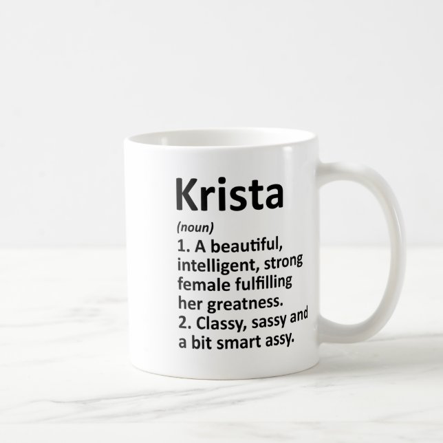 Krista Definition Personalised Name Funny Christma Coffee Mug (Right)