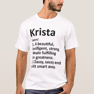 Krista Definition Personalised Name Funny Christma T-Shirt