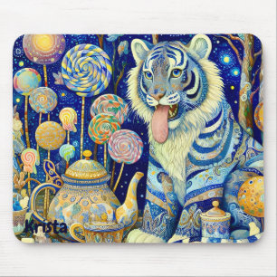 KRISTA ~ Paisley Tiger ~ tea party ~ Mousepad