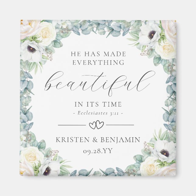 Kristen Christian Wedding Favours Bible Verse Magnet (Front)