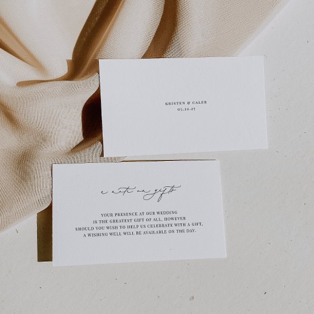 KRISTEN Minimalist Wedding A Note On Gifts Enclosure Card (Creator Uploaded)