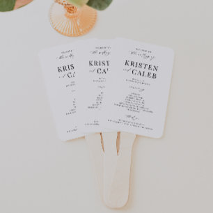 KRISTEN Modern Minimalist Wedding Program Hand Fan